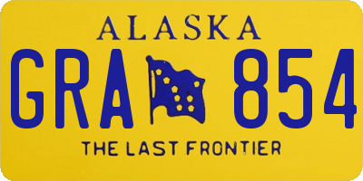 AK license plate GRA854