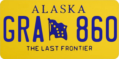 AK license plate GRA860