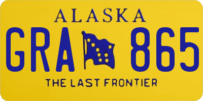 AK license plate GRA865