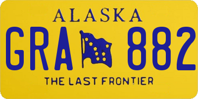 AK license plate GRA882