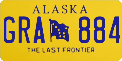 AK license plate GRA884