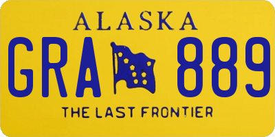 AK license plate GRA889