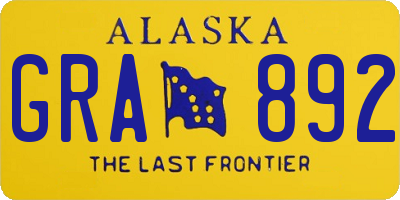 AK license plate GRA892