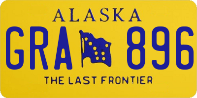 AK license plate GRA896