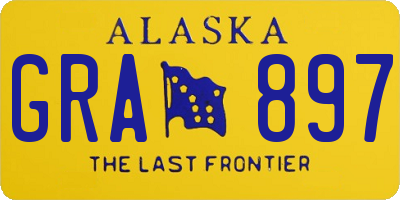 AK license plate GRA897