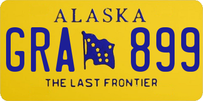 AK license plate GRA899