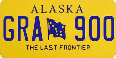 AK license plate GRA900