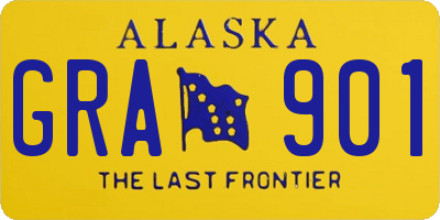 AK license plate GRA901