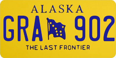 AK license plate GRA902