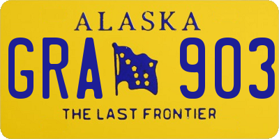 AK license plate GRA903