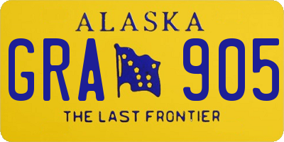 AK license plate GRA905