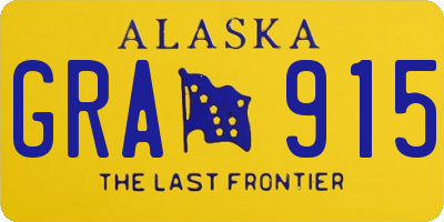 AK license plate GRA915