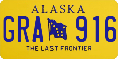 AK license plate GRA916