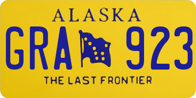 AK license plate GRA923