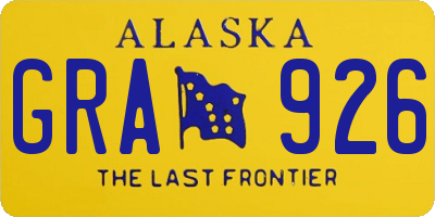 AK license plate GRA926