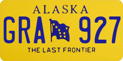 AK license plate GRA927