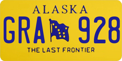 AK license plate GRA928