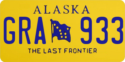 AK license plate GRA933