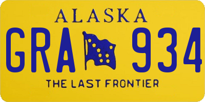 AK license plate GRA934