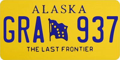 AK license plate GRA937