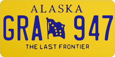 AK license plate GRA947