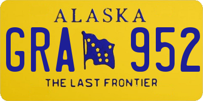 AK license plate GRA952