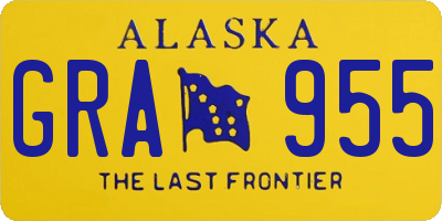 AK license plate GRA955