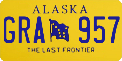 AK license plate GRA957