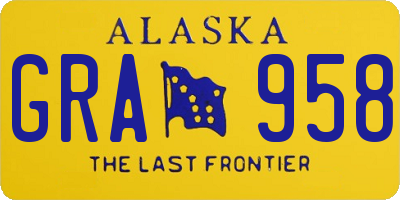 AK license plate GRA958