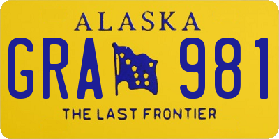 AK license plate GRA981