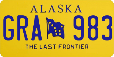 AK license plate GRA983