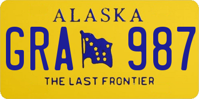 AK license plate GRA987