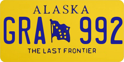 AK license plate GRA992