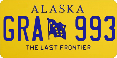 AK license plate GRA993