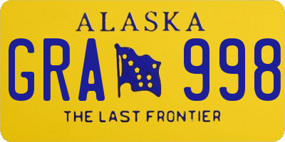 AK license plate GRA998