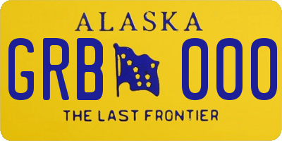 AK license plate GRB000