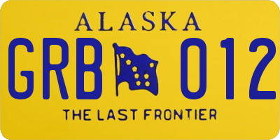 AK license plate GRB012