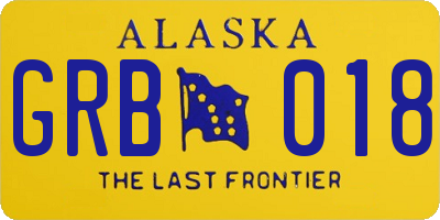 AK license plate GRB018