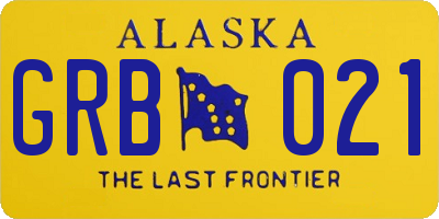 AK license plate GRB021