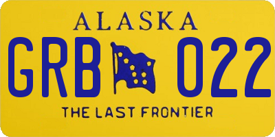 AK license plate GRB022