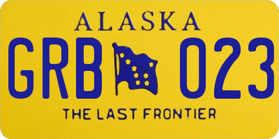 AK license plate GRB023