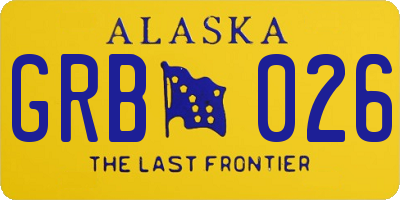 AK license plate GRB026