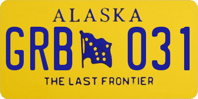 AK license plate GRB031