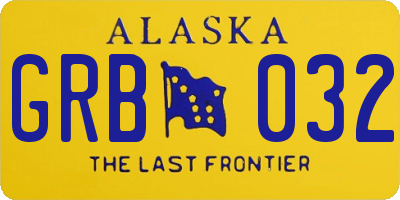 AK license plate GRB032