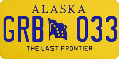 AK license plate GRB033