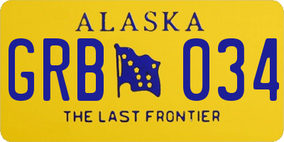 AK license plate GRB034