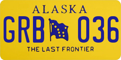 AK license plate GRB036