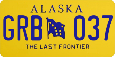 AK license plate GRB037