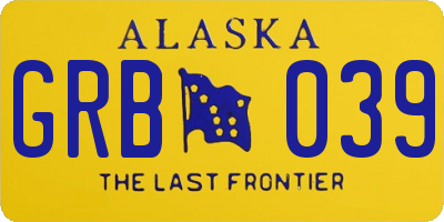 AK license plate GRB039