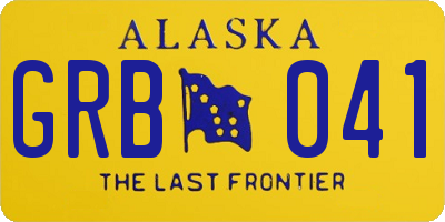 AK license plate GRB041
